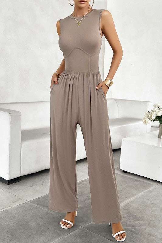 *Pre-Order* Sleeveless Wide Leg Jumpsuit