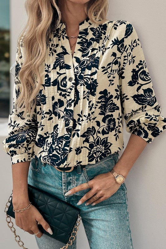 *Pre-Order* Navy Floral Blouse