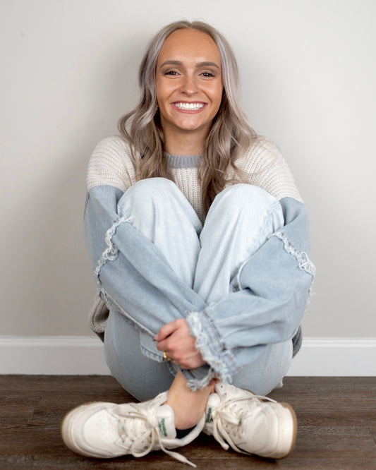 Denim Sweater Top